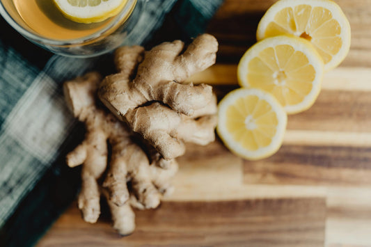 Turmeric, ginger, and lemon wellness shots