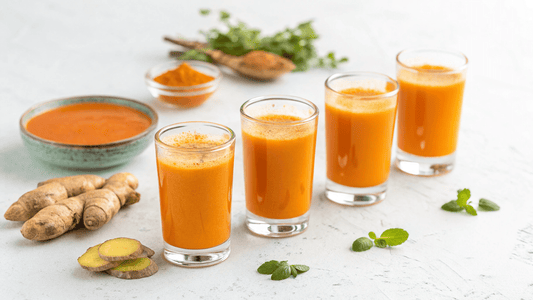 Turmeric, ginger, and lemon wellness shots